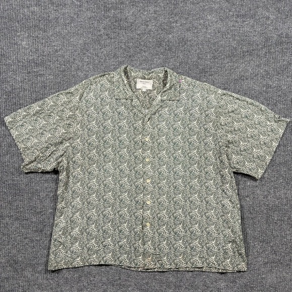 International Tour Club Other - International Tour Club Rayon Paisley Camp Shirt Mens 2XL Green Button Up Y2K
